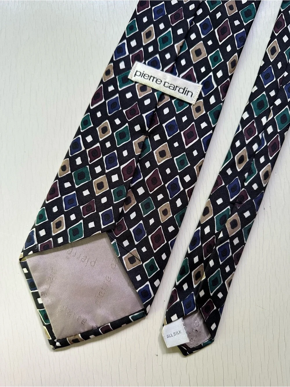 VTG Pierre Cardin Silk Men's Abstract Patterned Tie Multicolor